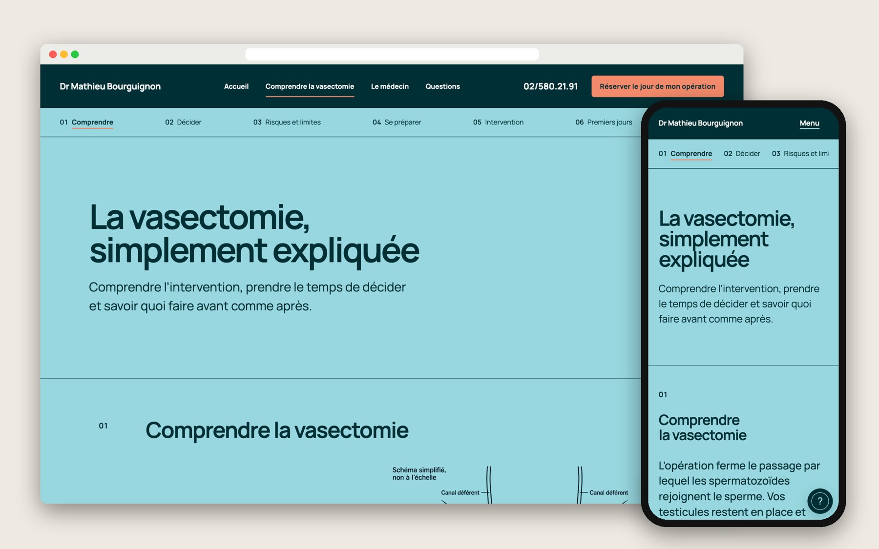 Guide page, desktop and mobile