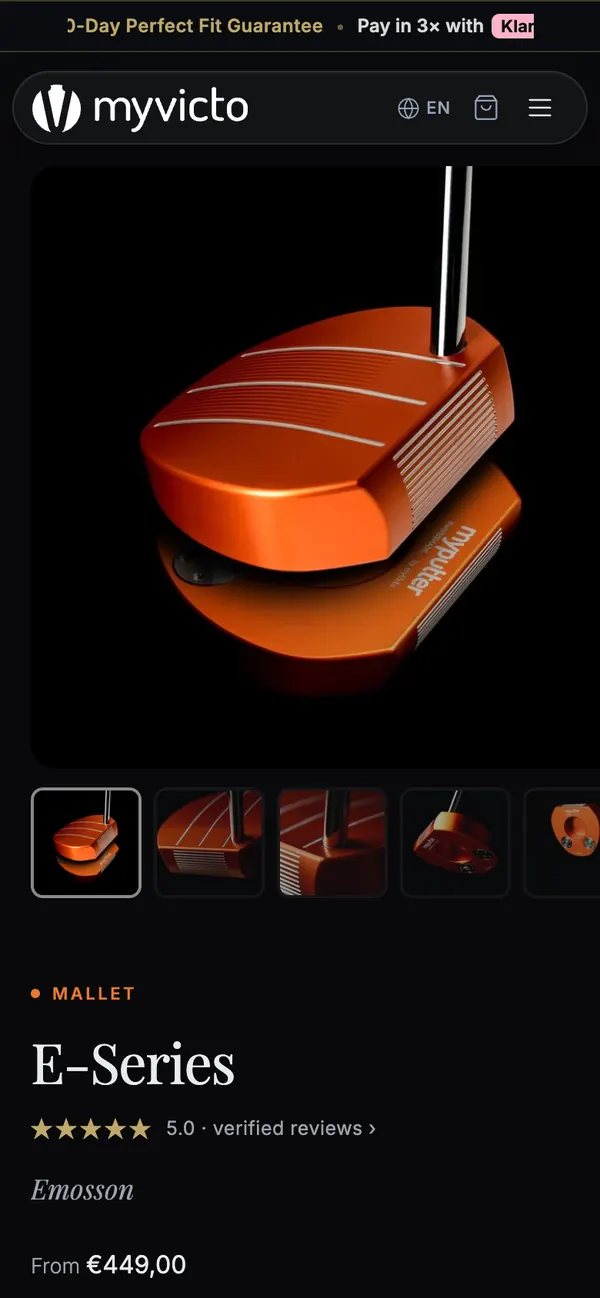 E-Series product page on mobile